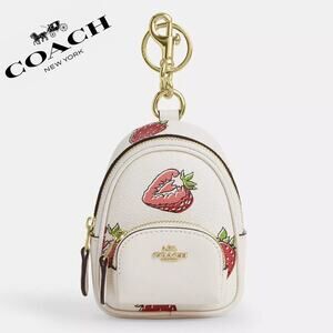 🍓Mini Court Backpack Bag Charm With Strawberry Print
